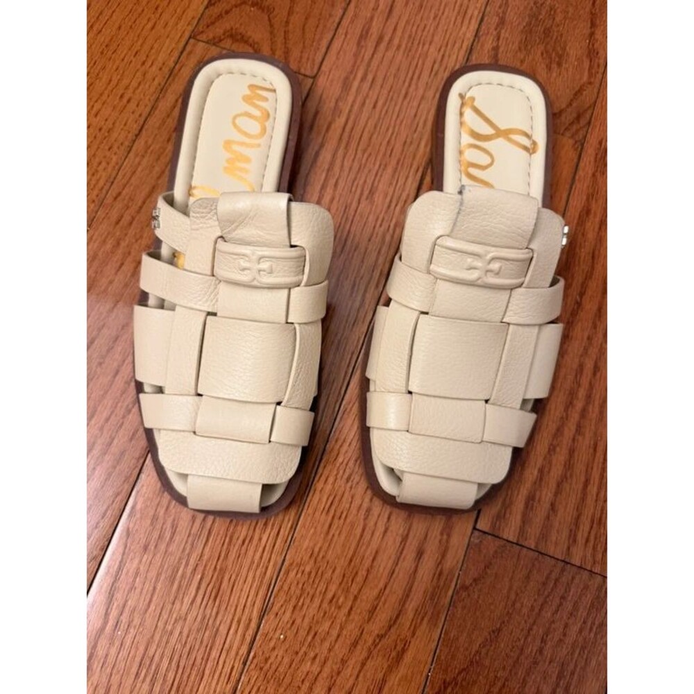 Sam Edelman Cream Woven Slide Sandals – Size 6.5